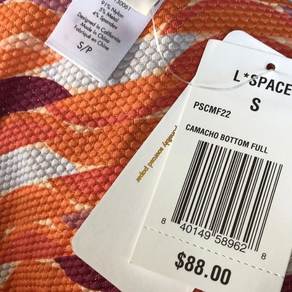 L Space Millie Camacho Bottom Full Bikini Size Small